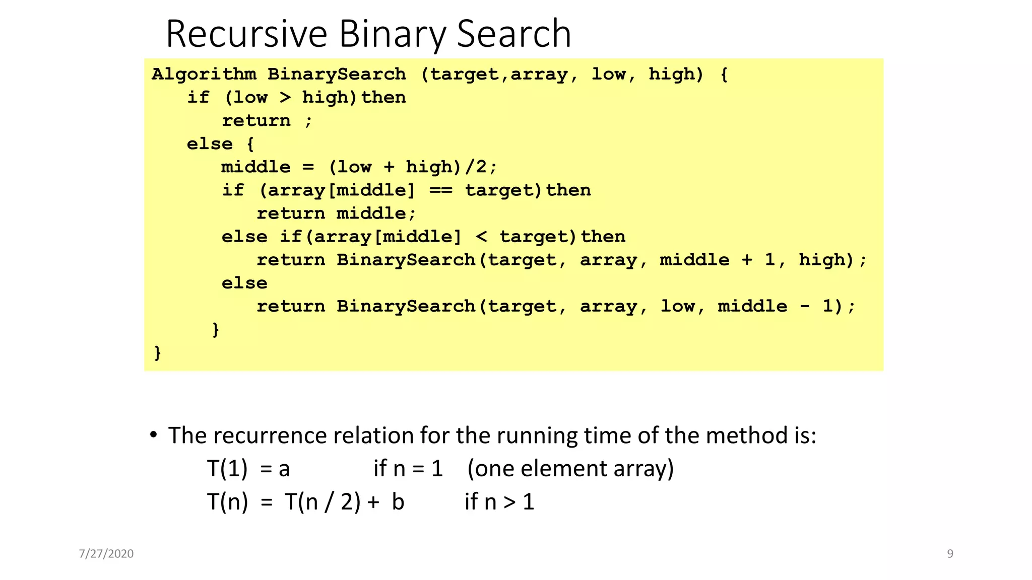 Recursive algorithms | PPT