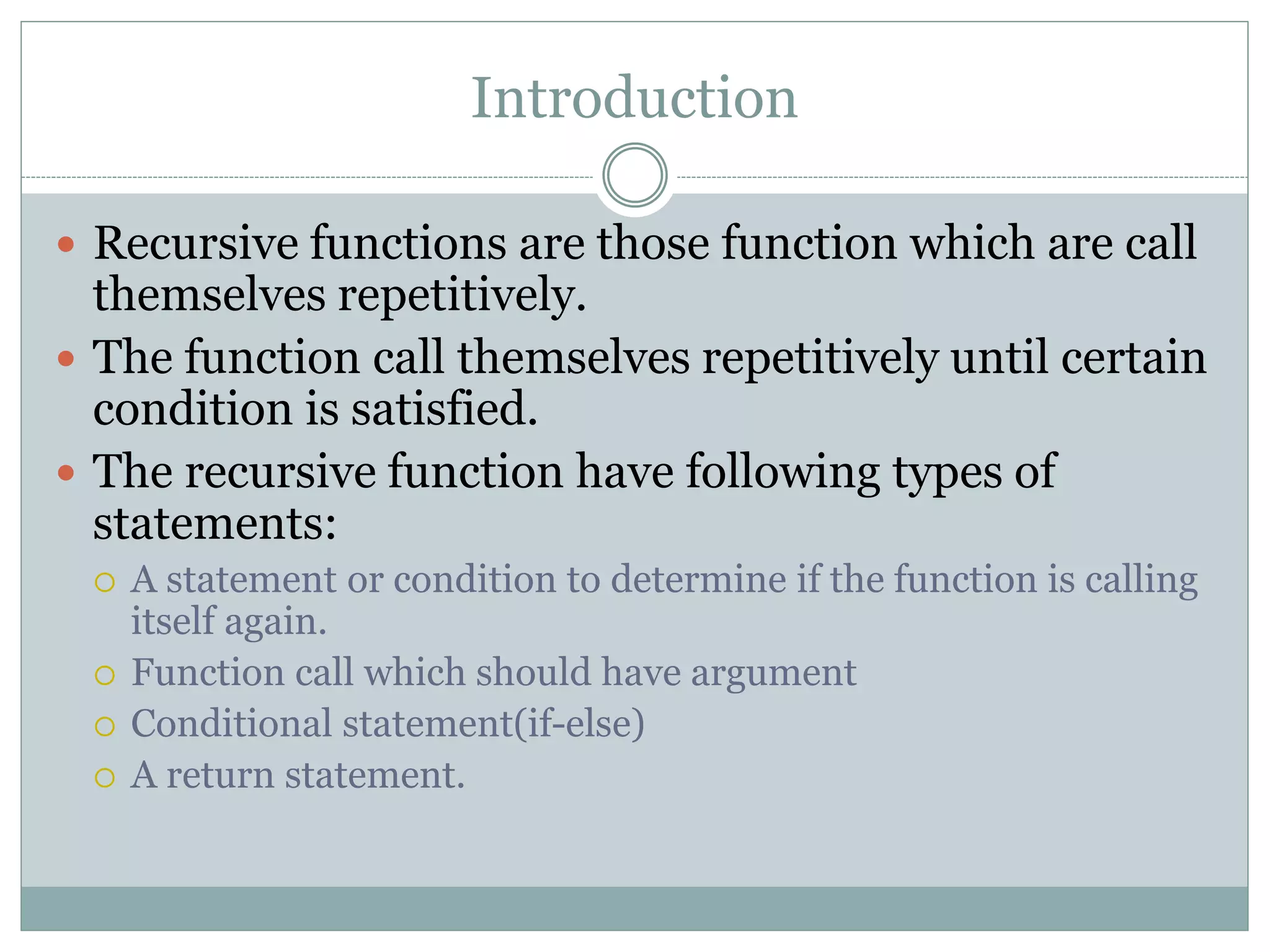 Recursive Function | PPT