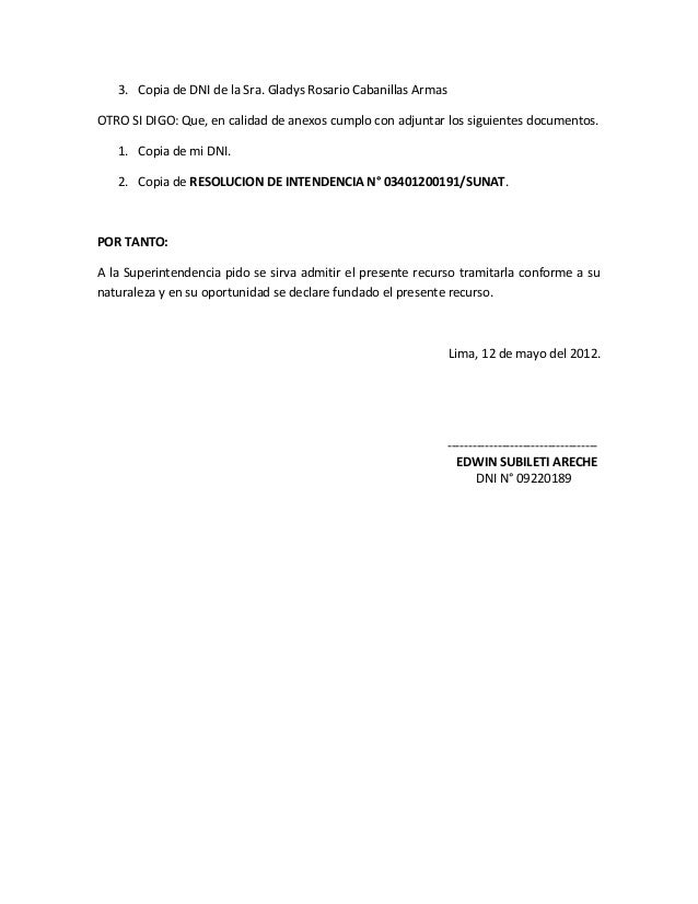 Recurso de reclamacion sunat