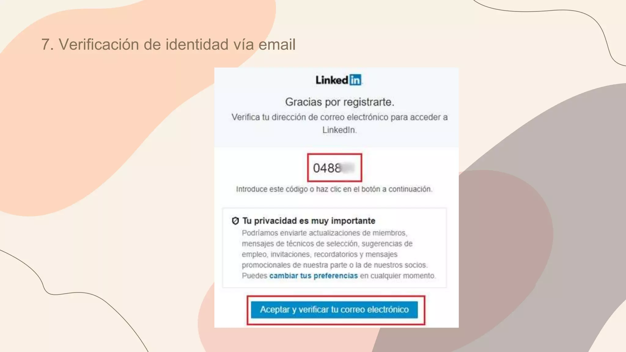 7. Verificación de identidad vía email
 