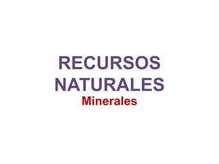 RECURSOS
NATURALES
Minerales
 