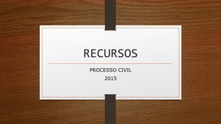 RECURSOS
PROCESSO CIVIL
2015
 