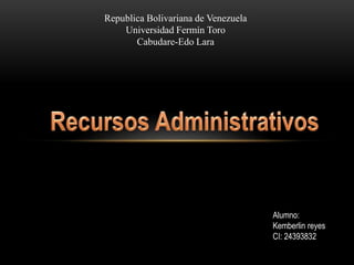 Republica Bolivariana de Venezuela
Universidad Fermín Toro
Cabudare-Edo Lara
Alumno:
Kemberlin reyes
CI: 24393832
 