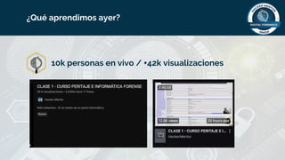 ¿Qué aprendimos ayer?
10k personas en vivo / +42k visualizaciones
 