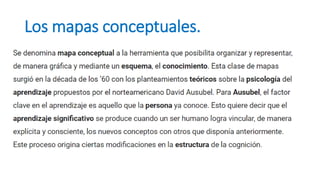Los mapas conceptuales.
 