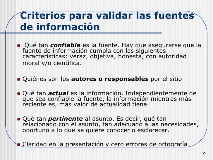 Recursos de Información en para investigación en