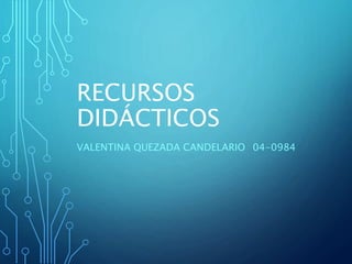 RECURSOS
DIDÁCTICOS
VALENTINA QUEZADA CANDELARIO 04-0984
 