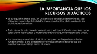 La importancia y el papel de los recursos didácticos en la educación | PPTX