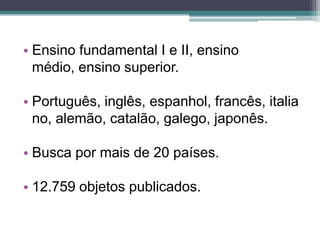 Todas as disciplinas do currículo.http://objetoseducacionais2.mec.gov.br/