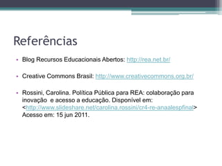 Licenciando um materialhttp://creativecommons.org.br/http://creativecommons.org/choose/?lang=pt