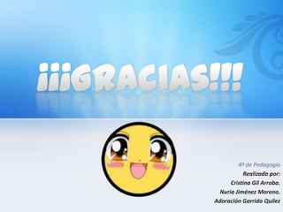 Realizado por:
      Cristina Gil Arroba.
  Nuria Jiménez Moreno.
Adoración Garrido Quilez
 