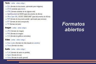 Formatos
abiertos

 