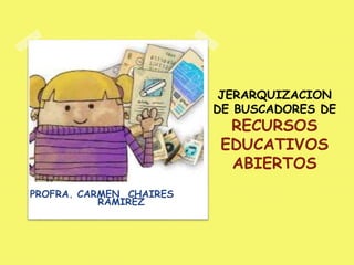 JERARQUIZACION
DE BUSCADORES DE
RECURSOS
EDUCATIVOS
ABIERTOS
PROFRA. CARMEN CHAIRES
RAMIREZ
 
