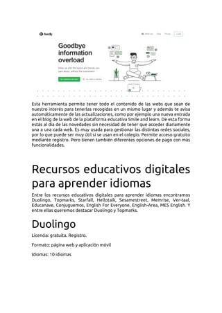 Recursos educativos digitales en smile and learn | PDF