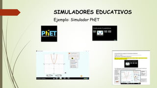 SIMULADORES EDUCATIVOS
Ejemplo: Simulador PhET
 