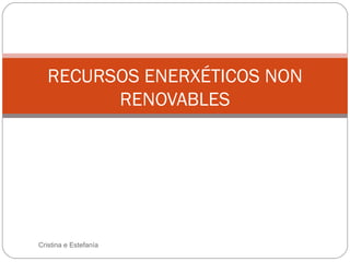 RECURSOS ENERXÉTICOS NON RENOVABLES Cristina e Estefanía 
