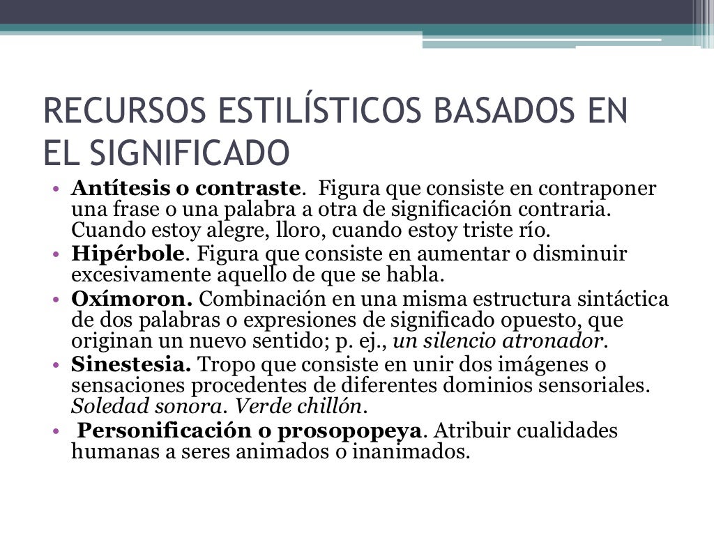 Recursos estilísticos Recursos estilísticos