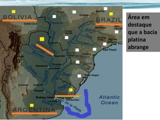 Área em
destaque
que a bacia
platina
abrange

 