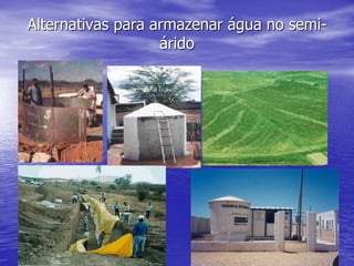 Alternativas para armazenar água no semi-
árido
 
