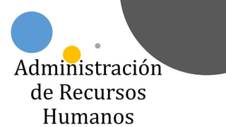 Administración
de Recursos
Humanos
 