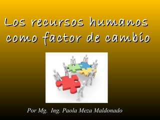 Los recursos humanos
como factor de cambio




   Por Mg. Ing. Paola Meza Maldonado
 