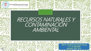 RECURSOS NATURALES Y
CONTAMINACIÓN
AMBIENTAL
 