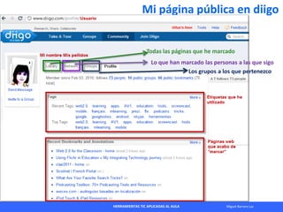 HERRAMIENTAS TIC APLICADAS AL AULA Miguel Barrera Lyx
Mi página pública en diigo
Todas las páginas que he marcado
Lo que h...