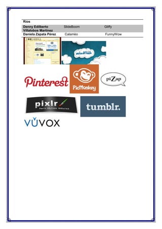 Ríos
Denny Edilberto
Villalobos Martínez
SlideBoom Gliffy
Daniela Zapata Pérez Calamèo FunnyWow
 