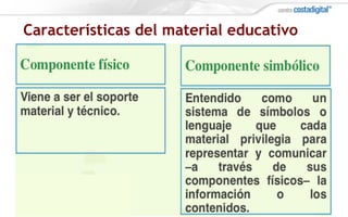 Características del material educativo
 