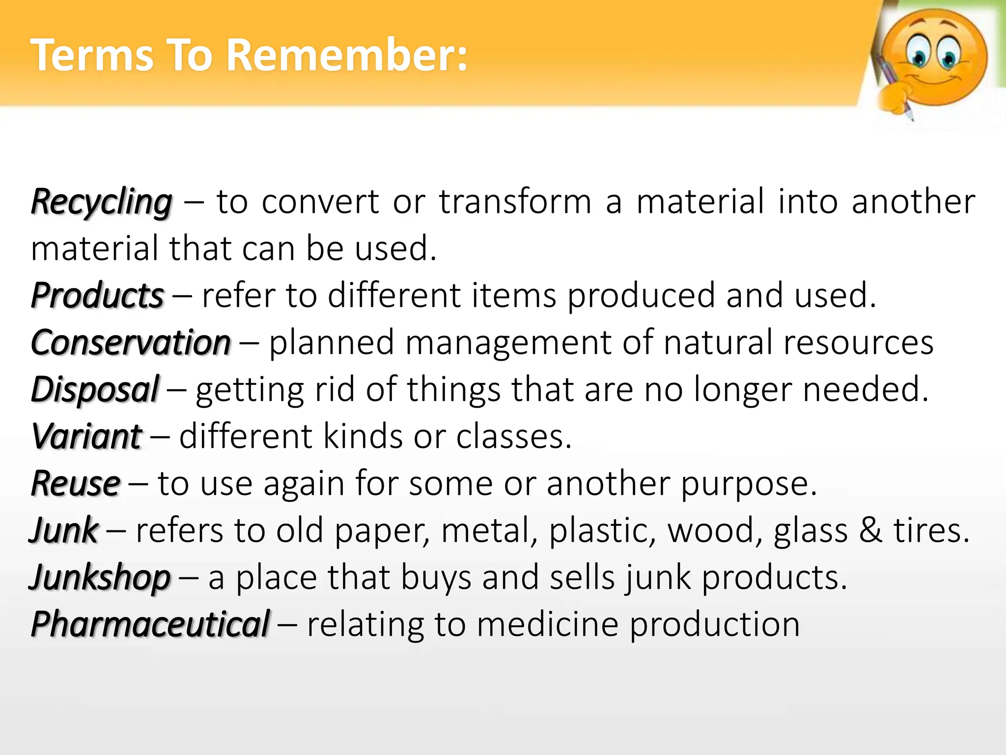 Readily Convertable Recyclable Products Waste Materials.pptx