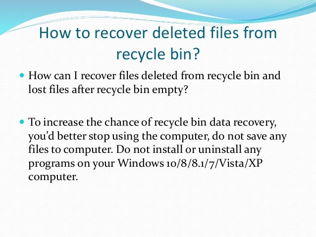 recover deleted files from recycle bin