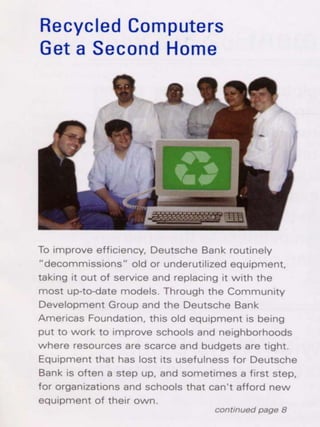 Deutsche Bank Charity - Computer Recycling