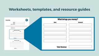 Worksheets, templates, and resource guides
 