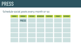 Schedule social posts every month or so
 