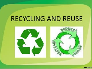 RECYCLE ANR REUSE OF SOLID WASTE.pptx environment | PPTX