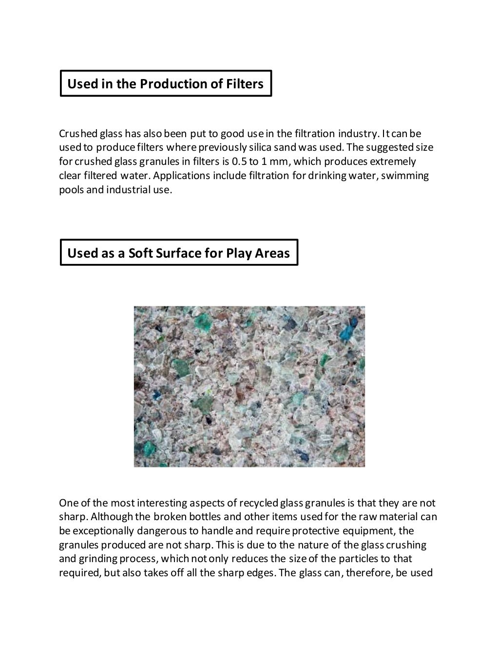 The Many Uses of Recycled Crushed Glass