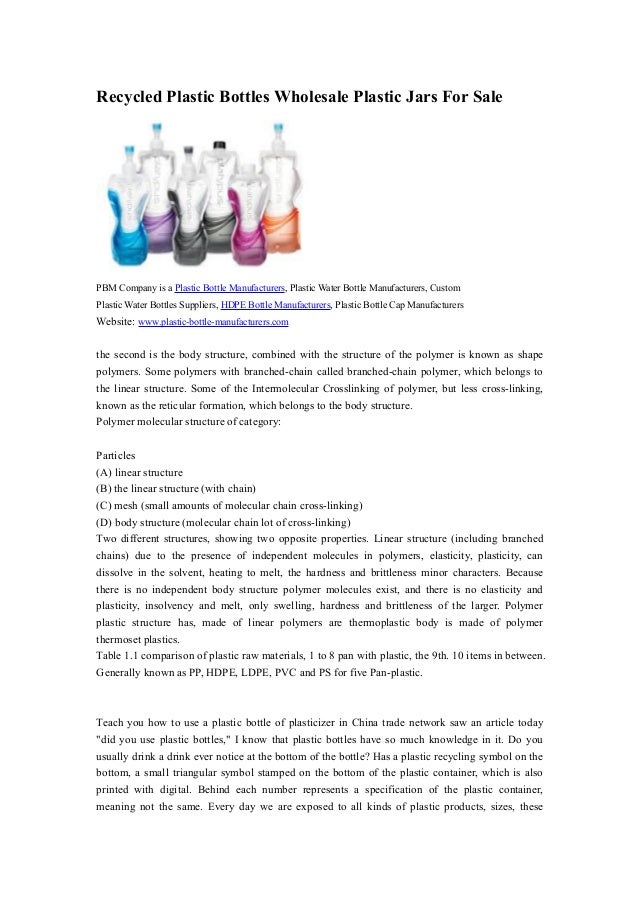 Recycled plastic bottles wholesale plastic jars for sale