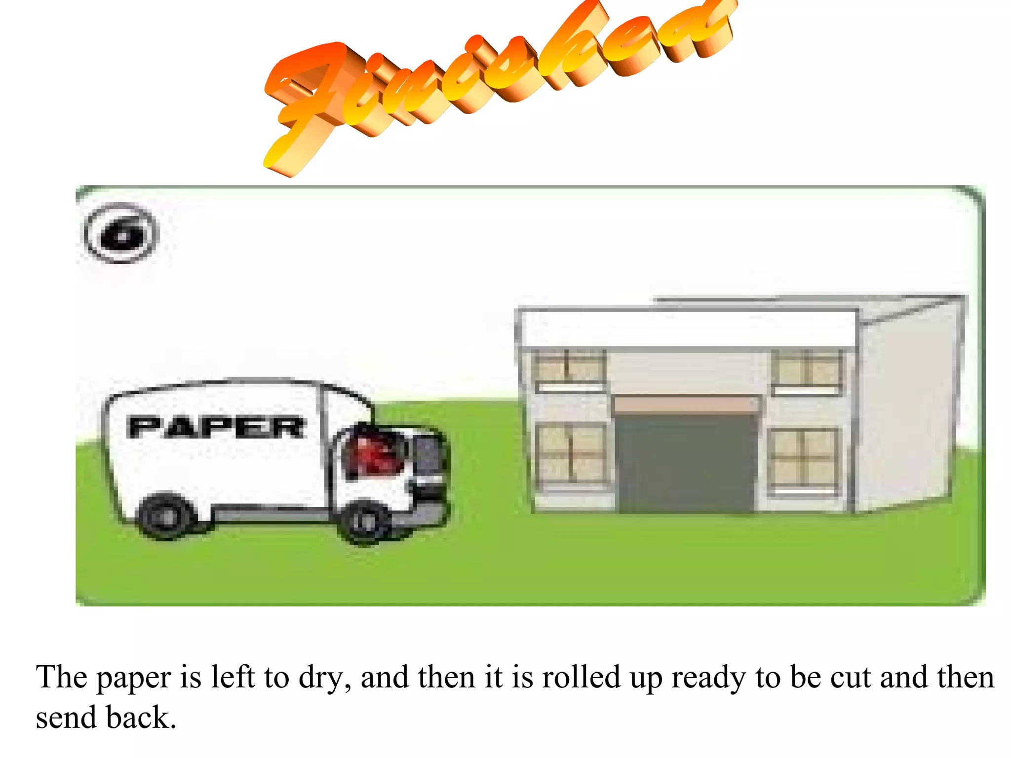 The paper is left to dry, and then it is rolled up ready to be cut and then
send back.
 