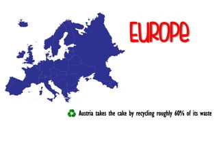 Europe
Austria takes the cake by recycling roughly 60% of its waste
 