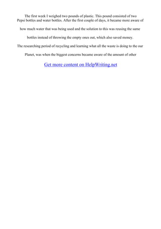 Recycling Essay | PDF
