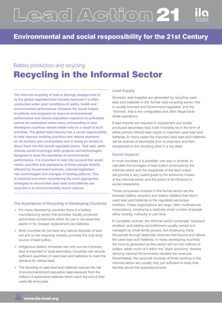 Recycling in the informal sector