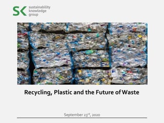 September 23rd, 2020
Recycling, Plastic and the Future of Waste
 