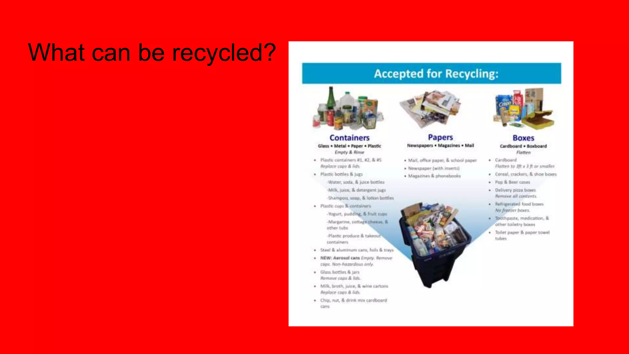 What can be recycled?
 