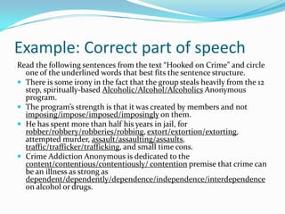 Anonymous Sentence Examples Recycling vocabulary in the advanced eap reading class by Eliana Lili ...