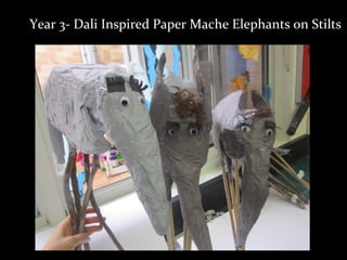 Year 3- Dali Inspired Paper Mache Elephants on Stilts
 