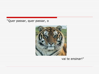 “Quer passar, quer passar, o
vai te ensinar!”
 