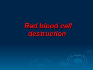 Red blood cell destruction   