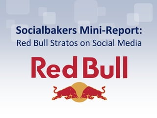 Socialbakers Mini-Report:
Red Bull Stratos on Social Media

 