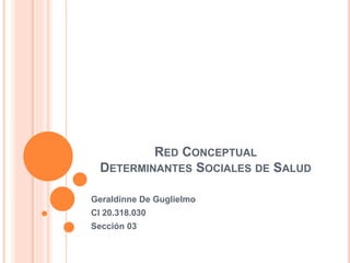 RED CONCEPTUAL
DETERMINANTES SOCIALES DE SALUD
Geraldinne De Guglielmo
CI 20.318.030
Sección 03
 