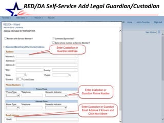 19
RED/DA Self-Service Add Legal Guardian/Custodian
 